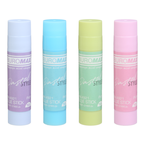 Клей-олiвець PASTEL 10г, PVP. BUROMAX BM.4921